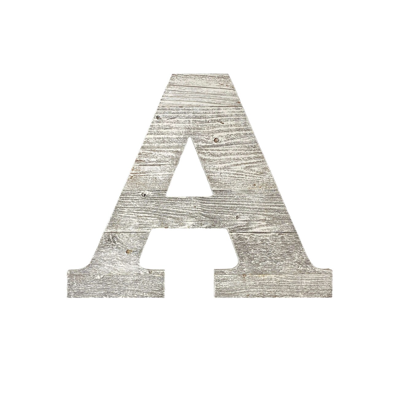 Rustic Farmhouse Large 16&#x22; White Decorative Monogram Wood Letter